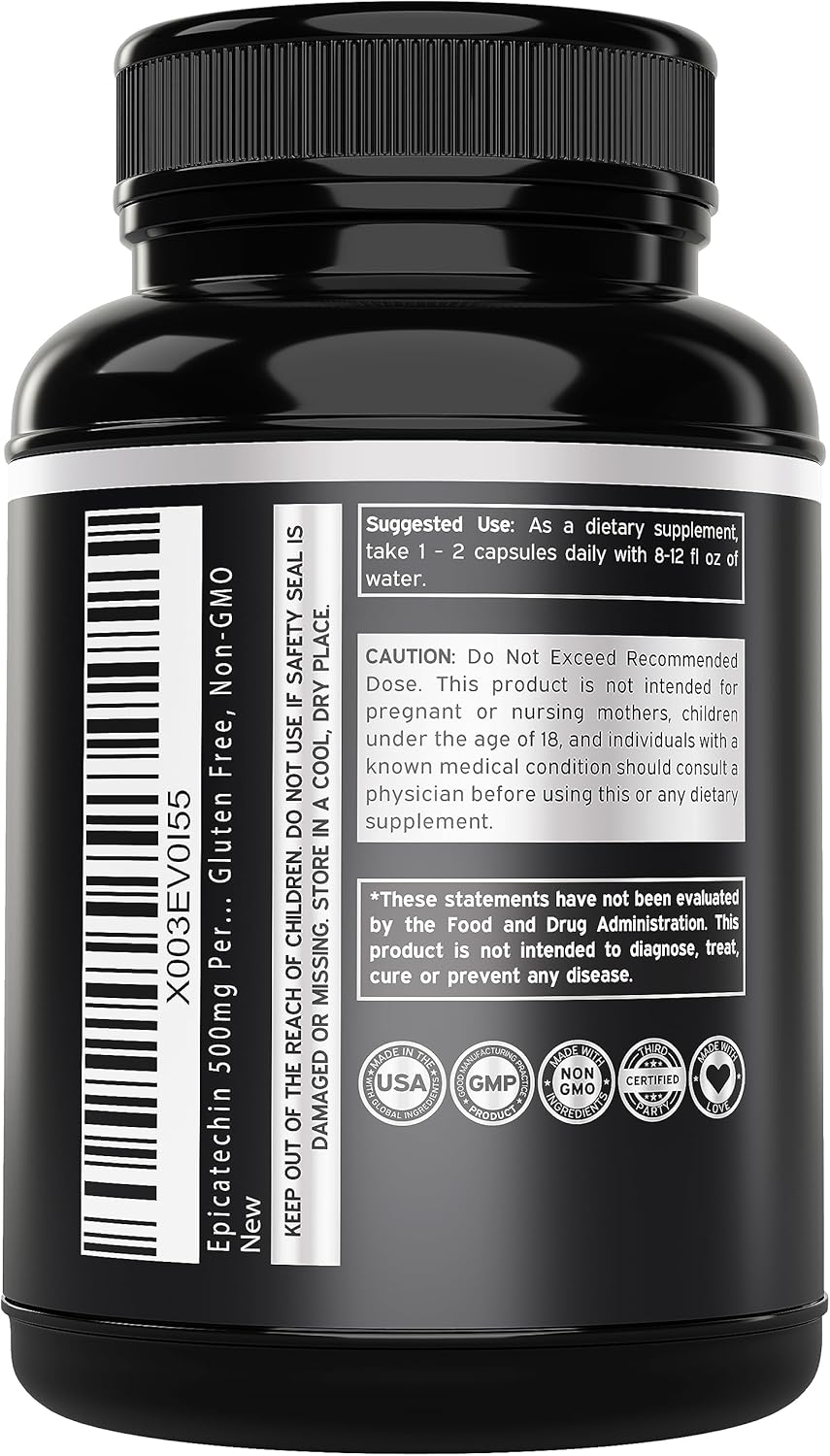 Arachidonic Acid and Epicatechin Supplements Bundle - Boost Muscle Growth and Recovery with 1500mg and 500mg Capsules, 120 Total