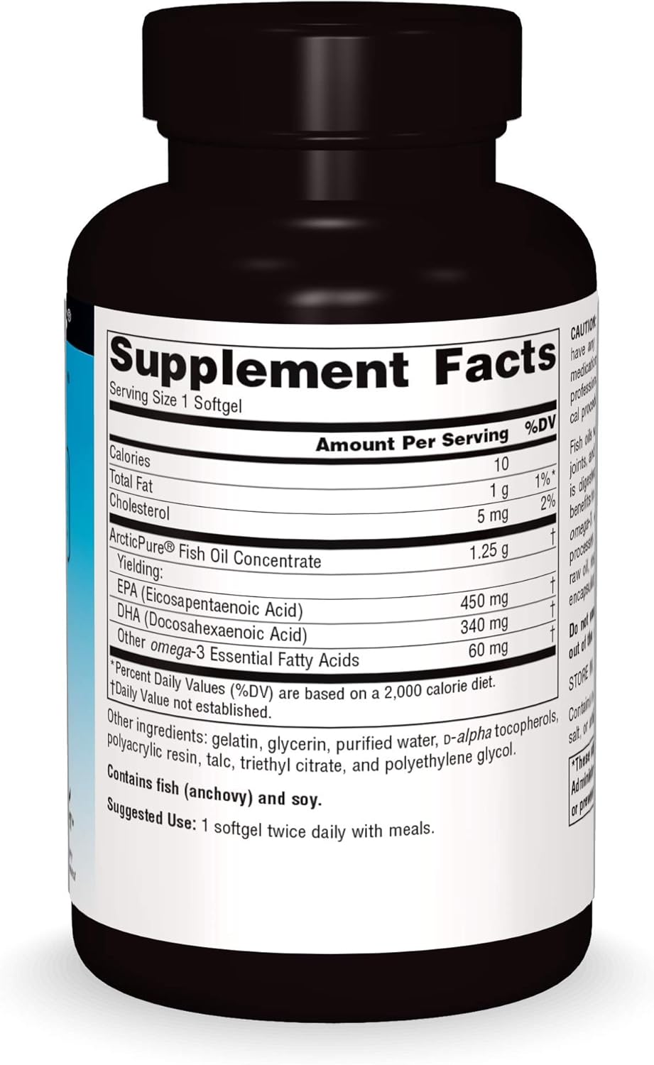 ArcticPure Omega-3 Fish Oil 850mg Ultra Potency Softgels - Heart, Joint, Brain & Immune Support - Enteric Coated - 60ct