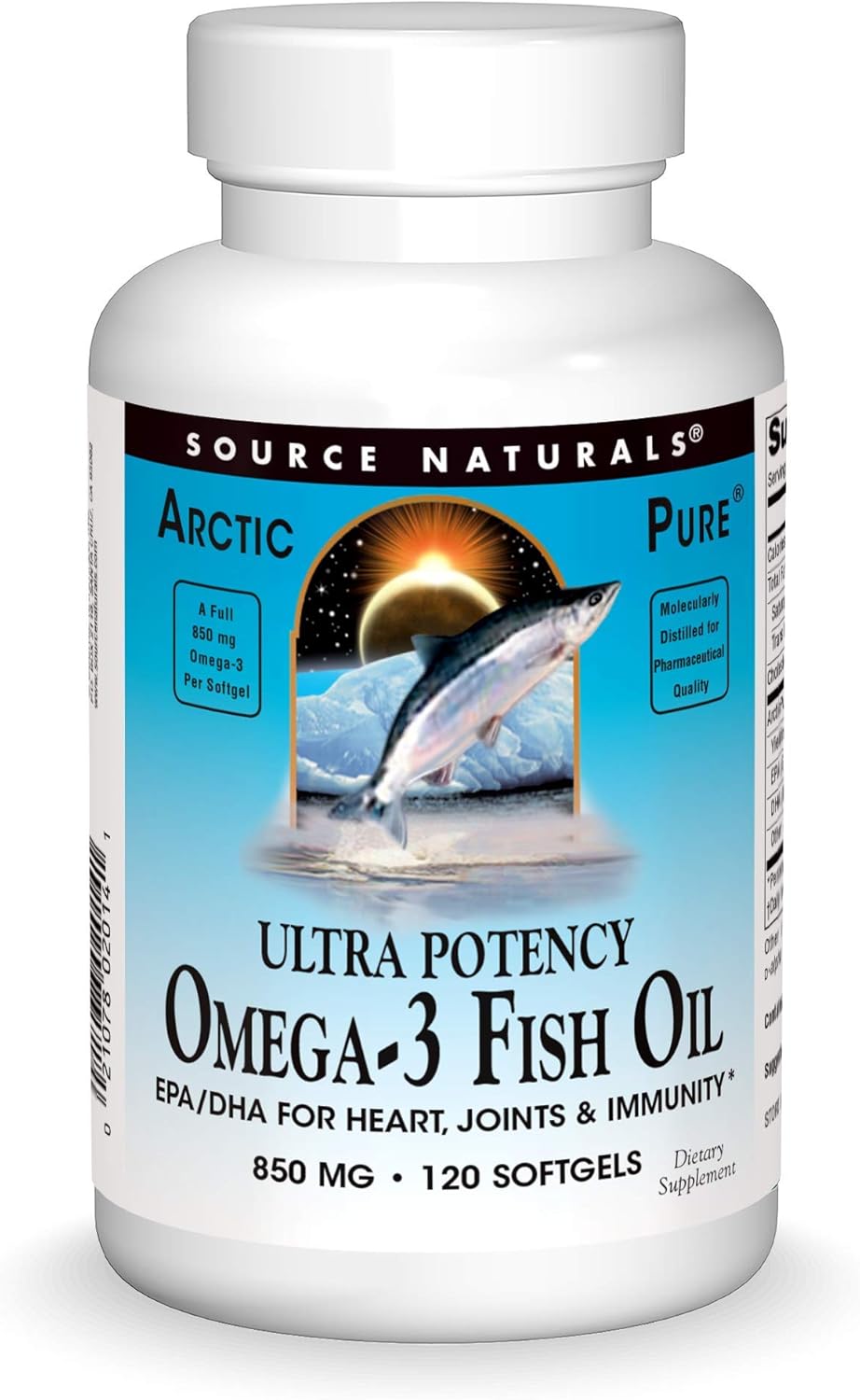 ArcticPure Ultra Potency Omega-3 Fish Oil Supplement - 120 Softgels (850 mg) by Source Naturals