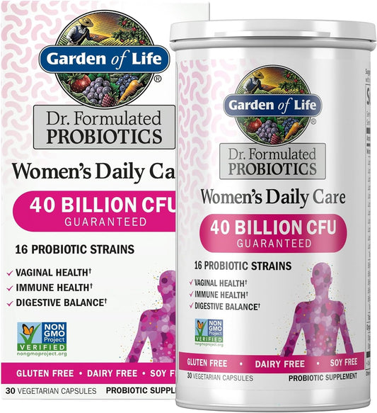 ArkiFACE Garden of Life Dr. Formulated Women's Probiotic Supplement 30 Capsules - 40 Billion CFU, 16 Strains - Supports Vaginal, Immune, and Digestive Health