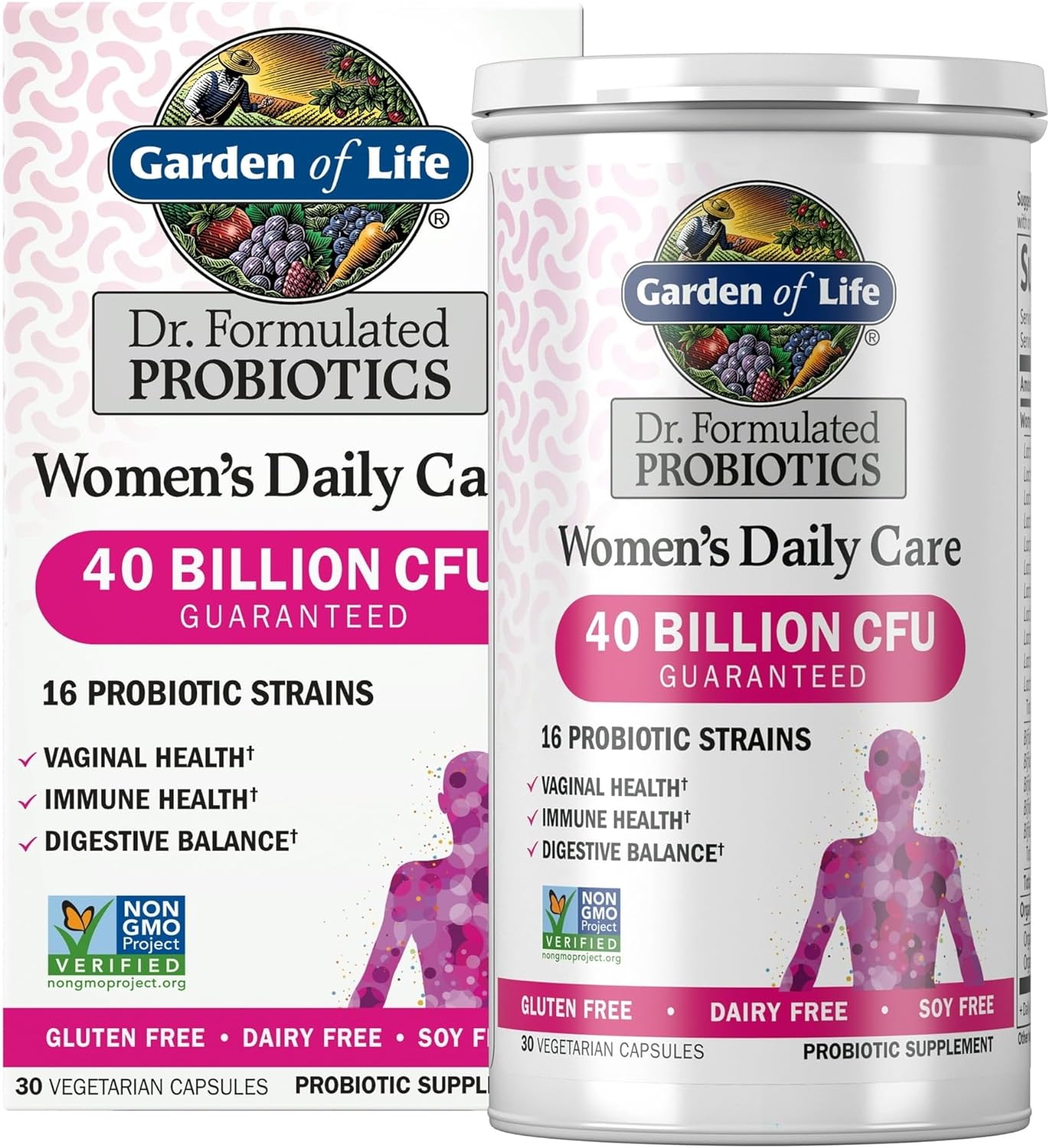 ArkiFACE Garden of Life Dr. Formulated Women's Probiotic Supplement 30 Capsules - 40 Billion CFU, 16 Strains - Supports Vaginal, Immune, and Digestive Health