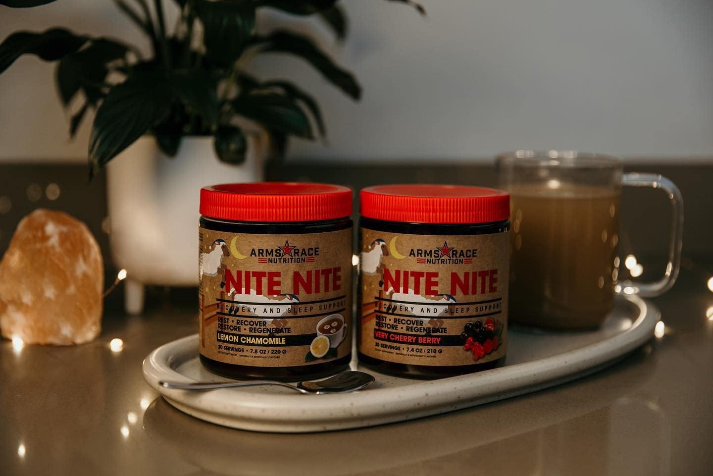 Arms Race Nutrition NITE NITE Recovery and Sleep Support Powder - Lemon Chamomile Flavor - 20 Servings - 7.4 oz