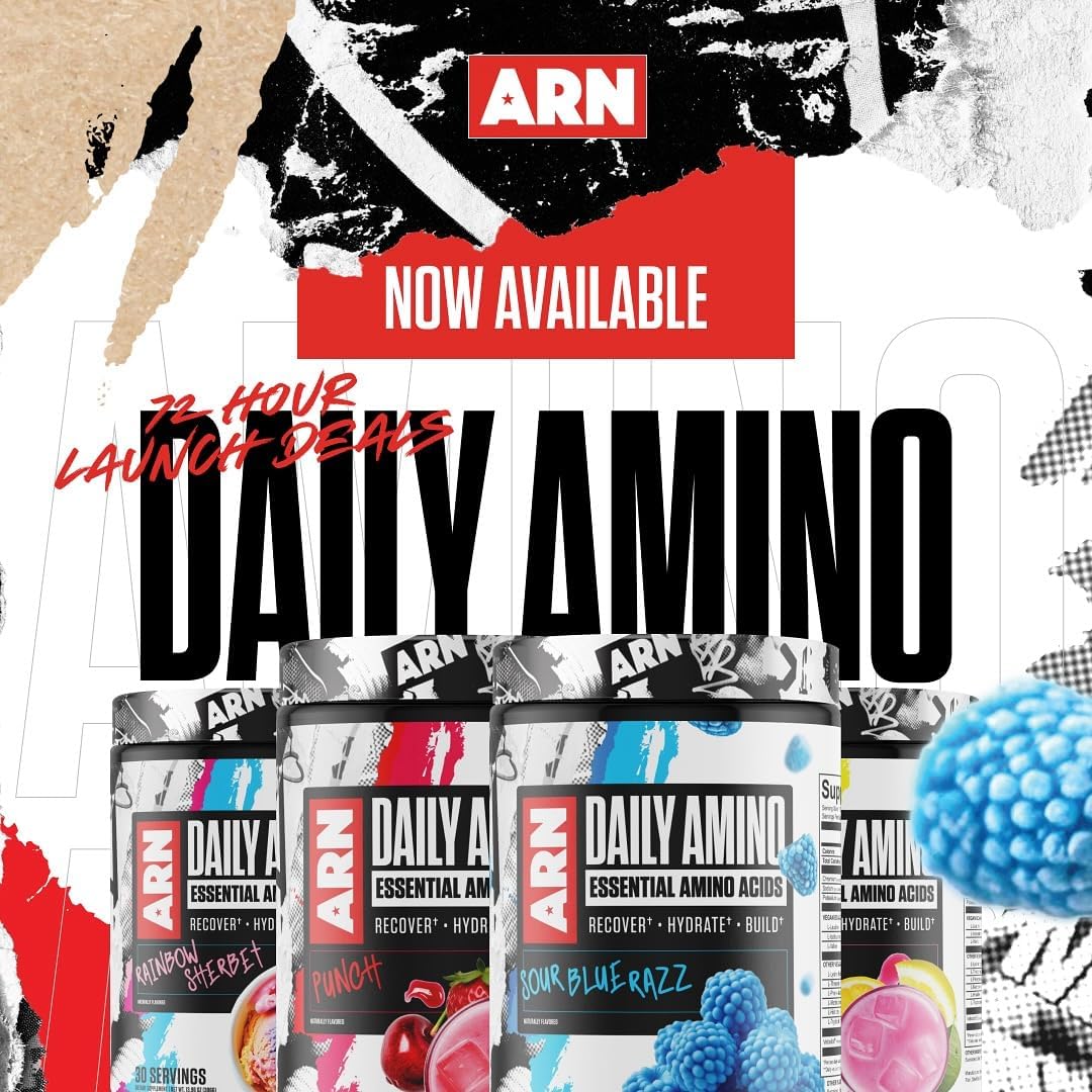 ARN Daily Amino Essential Amino Acids - Rainbow Sherbet Flavor, 30 Servings