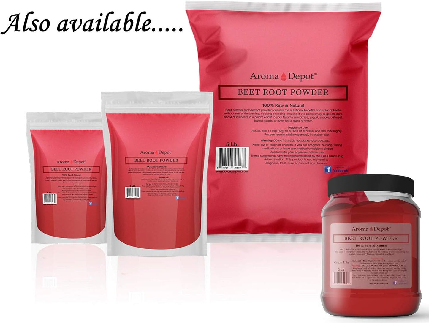 Aroma Depot 5 lb. Beet Root Powder | Raw, Non-GMO, Vegan, Gluten-Free | Boosts Nitric Oxide, Stamina, Energy | Immune System Support | 100% Natural