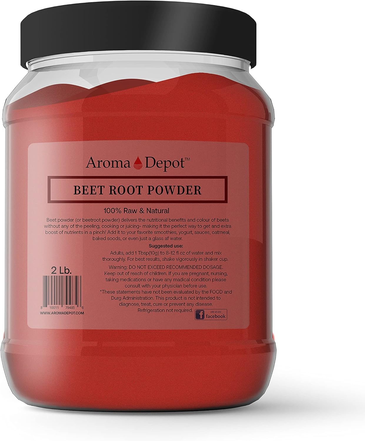 Aroma Depot Beet Root Powder - 2 lb. Raw Non-GMO Nitric Oxide Booster for Energy and Immune Support