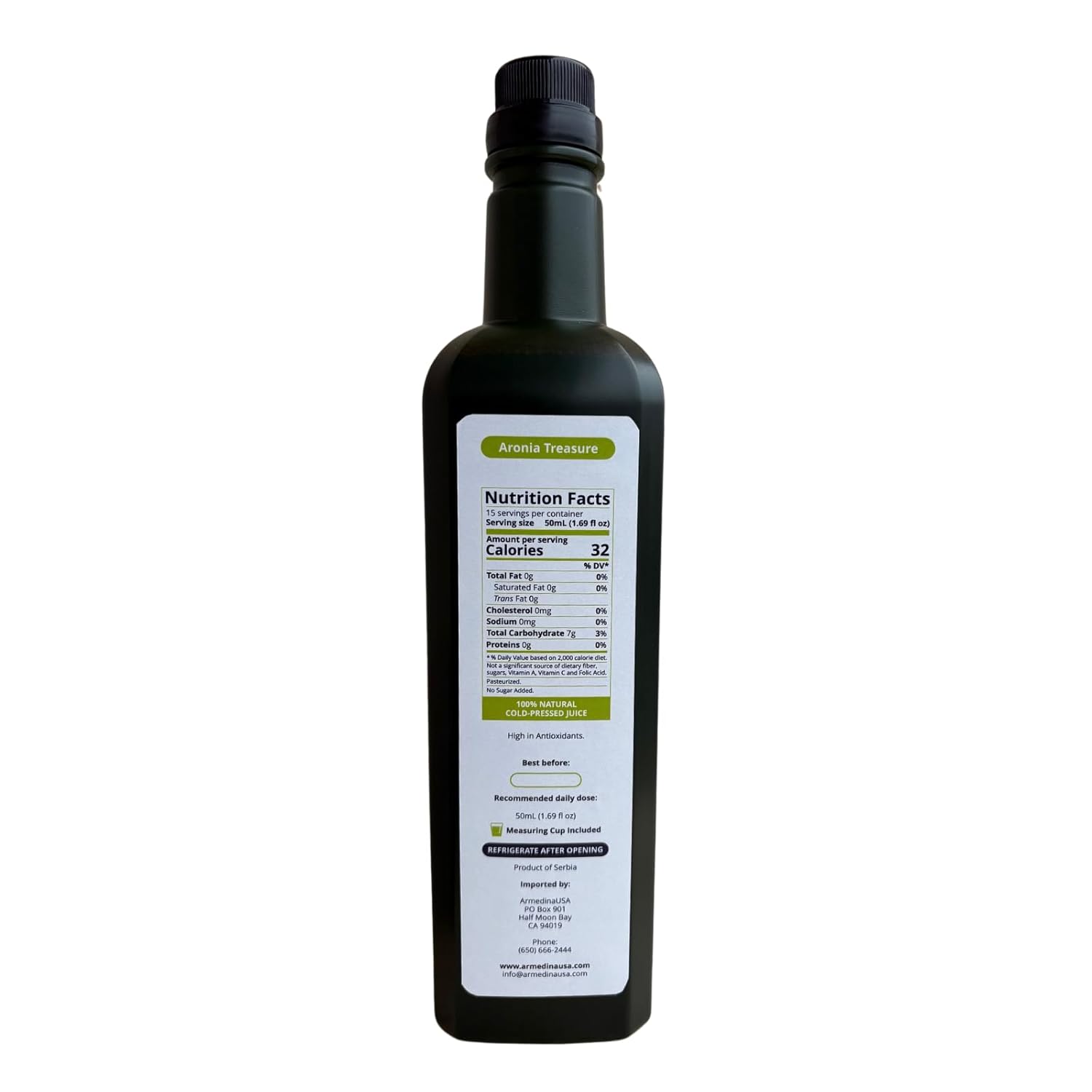 Aronia Berry Juice: 2 Month Supply of 100% Chokeberry Juice Shots for Recovery, Energy, and Protection