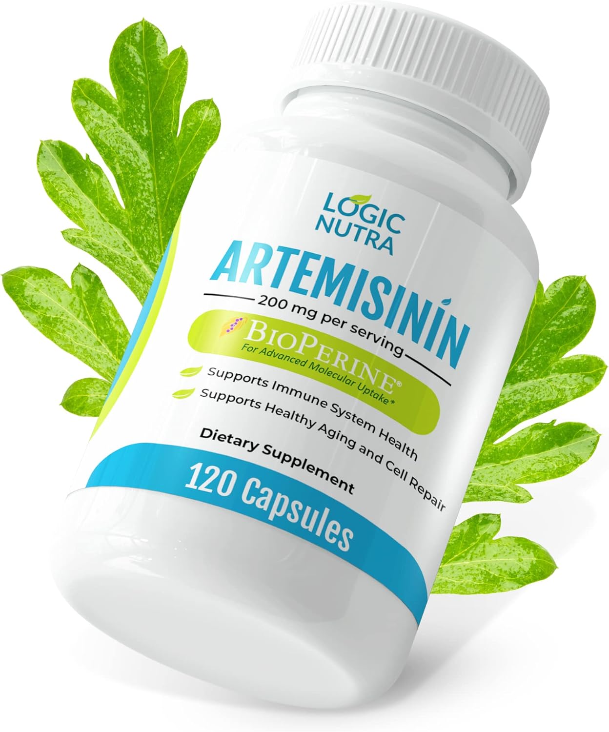 Artemisinin with BioPerine Capsules - 120 Vegan Capsules, 200 mg per Serving - Sweet Wormwood Extract - Enhanced Absorption & Non-GMO