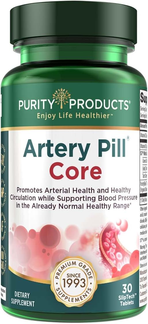 Artery Health Supplement with Vitamin K2, Nitric Oxide Booster, Vitamin D3 & Blueberries - 30 Count