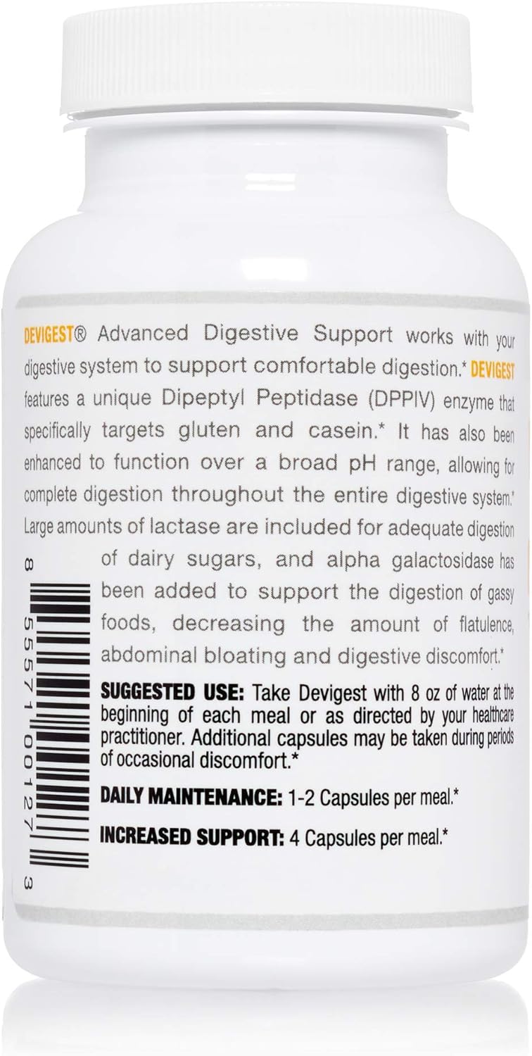 Arthur Andrew Medical Devigest ADS - Vegan Advanced Digestive Support for Lactose Intolerance & Casein Sensitivities - Non-GMO - 90 Capsules