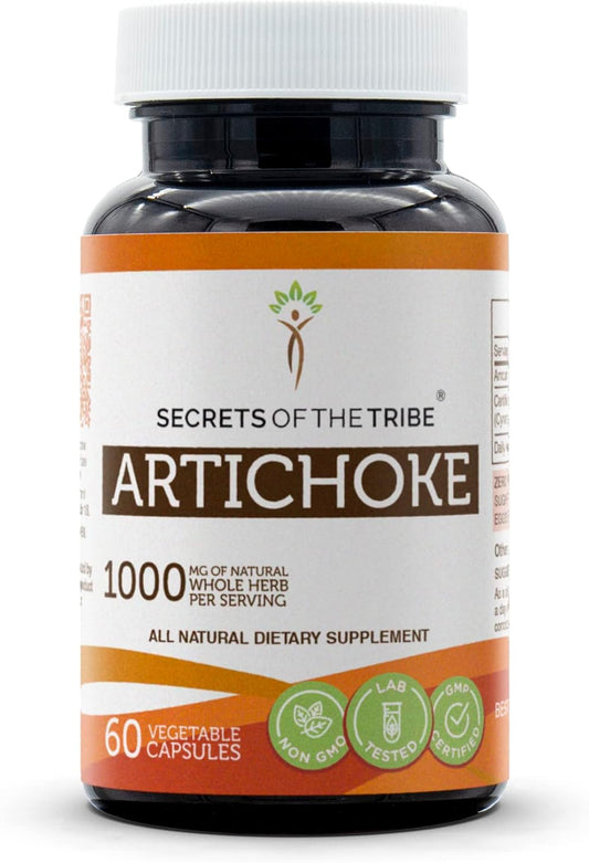 Artichoke (Cynara scolymus) Dried Leaf Capsules - 1000 mg, 60 Count by Secrets of the Tribe