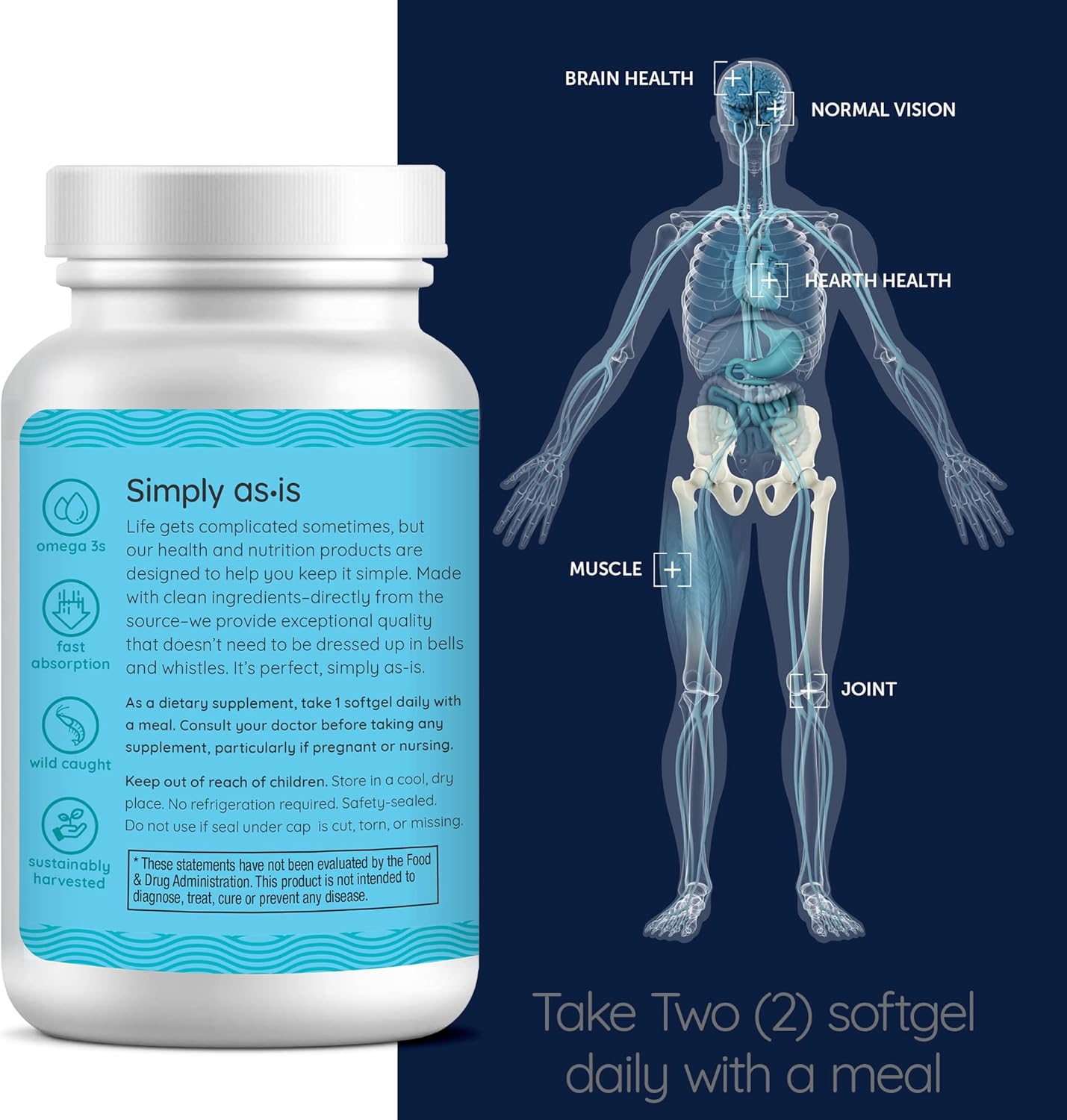 AS-IS Simply 550mg Antarctic Krill Oil Softgels - 180 Count - High in Omega-3s EPA & DHA - Rich in Astaxanthin - No Fishy Reflux