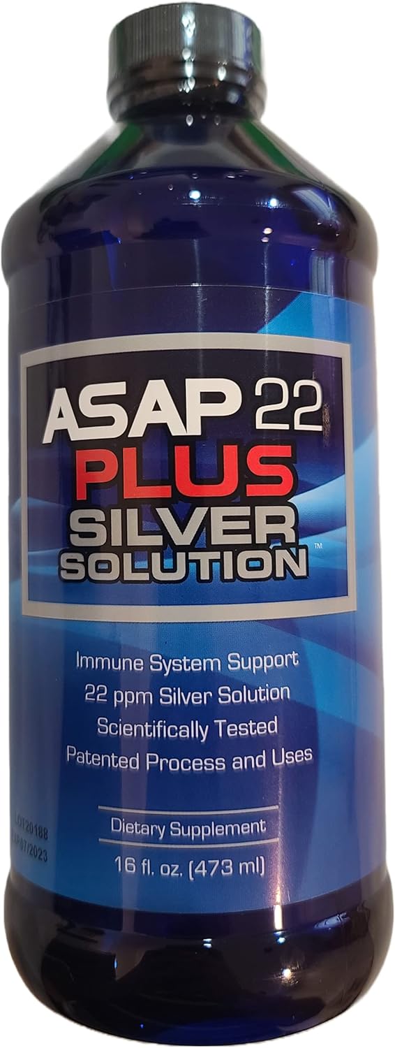 ASAP 22 Plus Silver Solution - 22 ppm Immune System Support Dietary Supplement - 16 oz