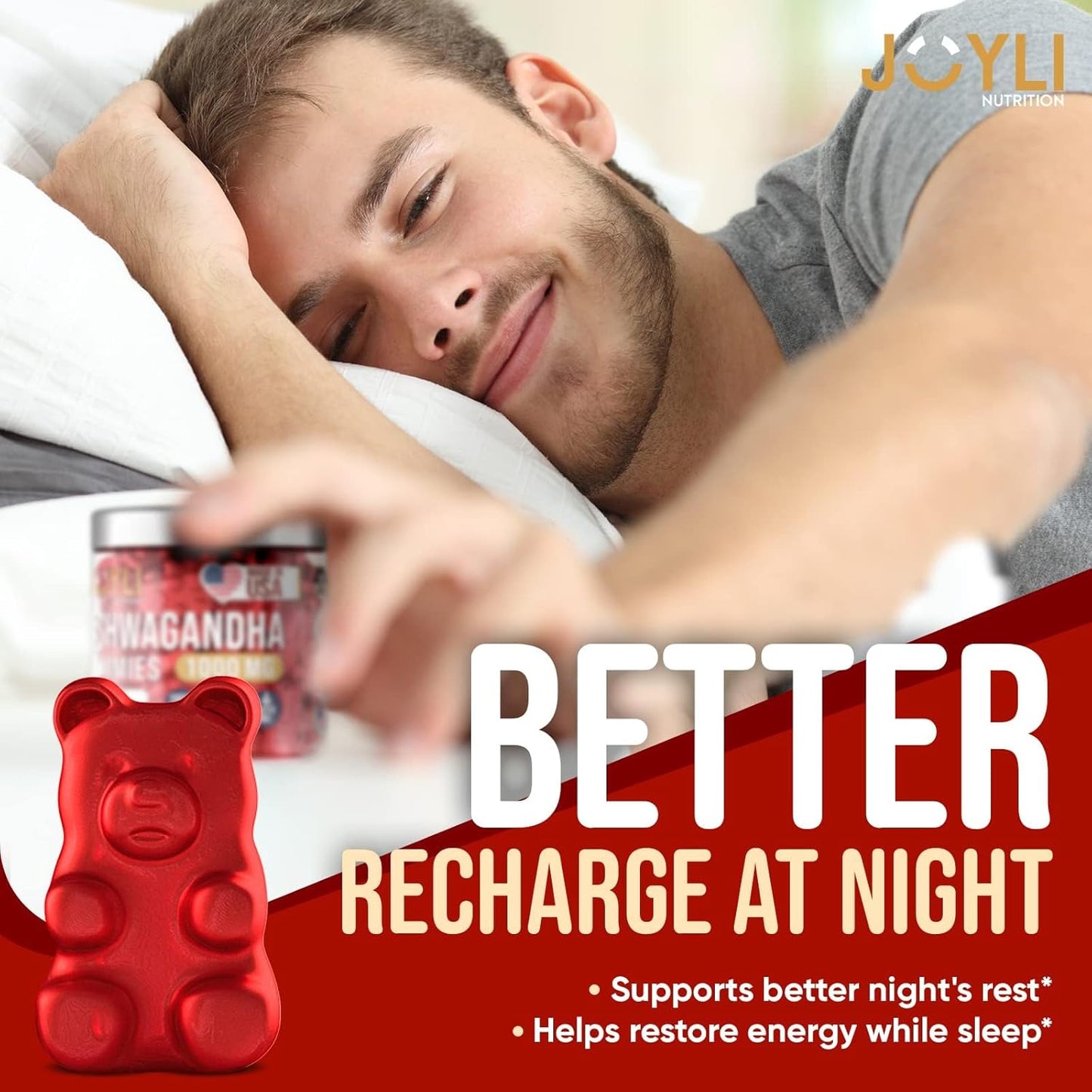Ashwagandha Gummies for Sleep & Stress Balance - Natural Calm Supplement with Vitamin C and Zinc - 60 Vegan Sugar Free Chews for Women & Men