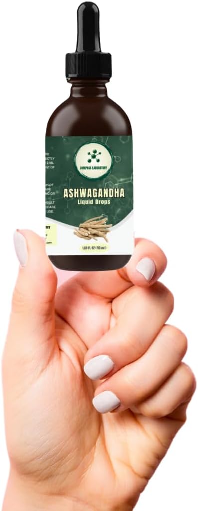 Ashwagandha Liquid Drops for Mood Support and Immune Boost - Compass Laboratory - 2 fl oz
