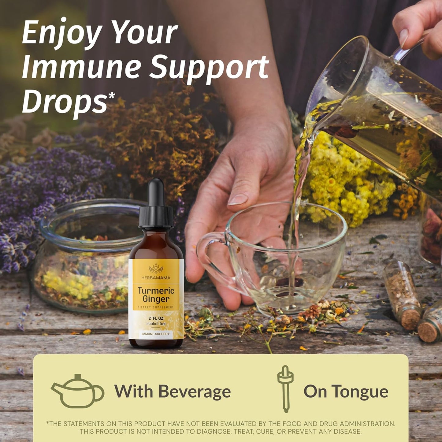 Ashwagandha Root Capsules & Turmeric Ginger Tincture Bundle - 1500 mg, Vegan, Non-GMO, Sugar & Alcohol-Free - 2 Pack