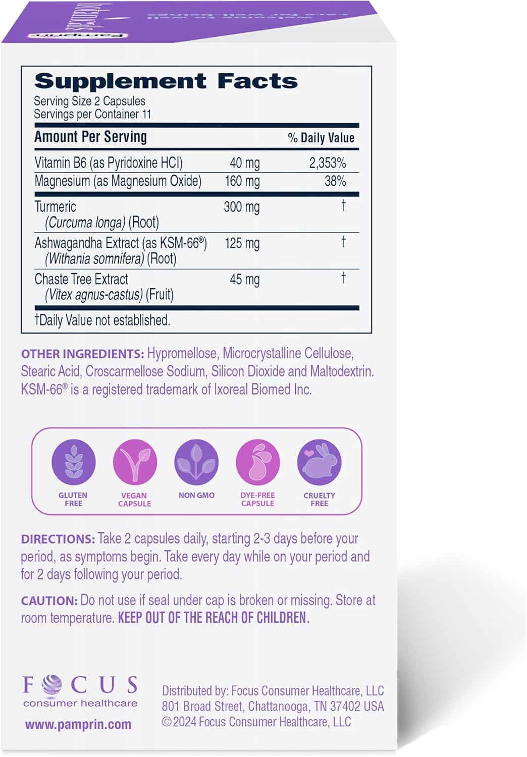 Ashwagandha & Turmeric Supplement for PMS Relief, 22 Count