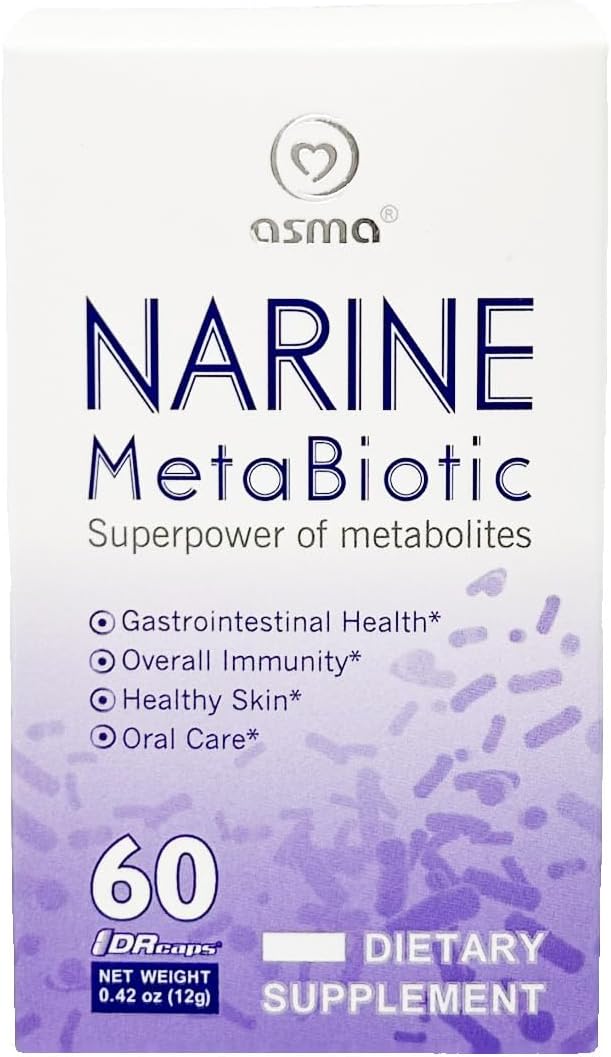 Asma Narine MetaBiotic Probiotic 60 Veg Capsules for Digestive and Gut Health Support