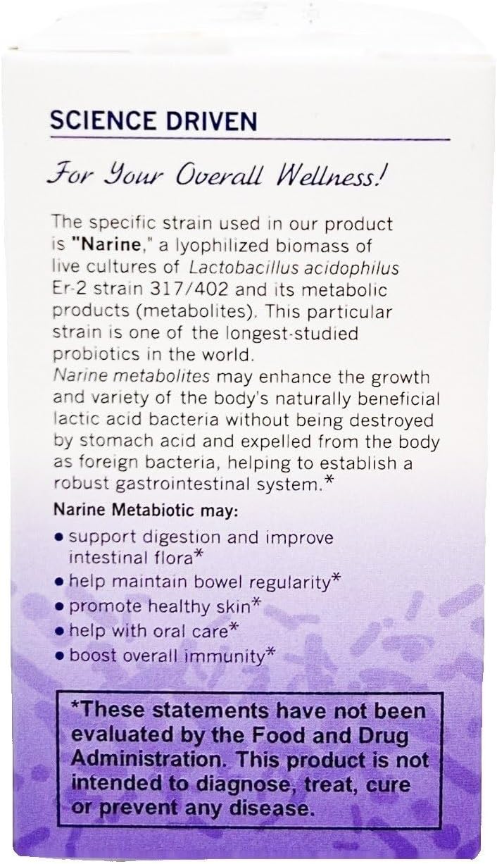 Asma Narine MetaBiotic Probiotic 60 Veg Capsules for Digestive and Gut Health Support