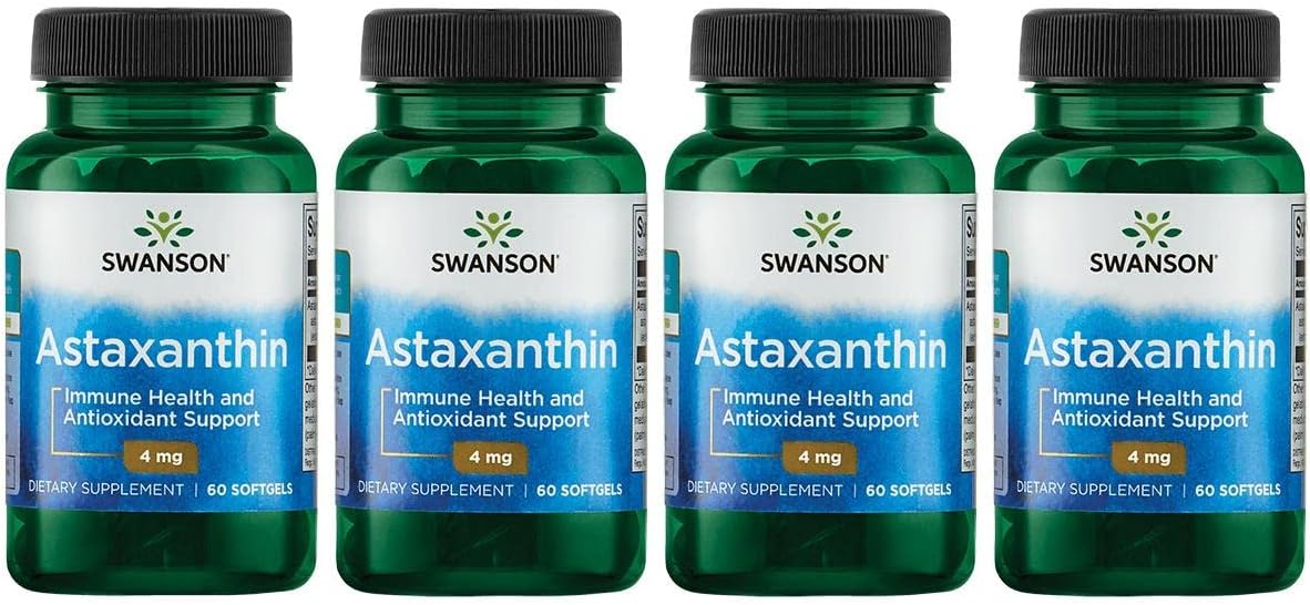 Astaxanthin 4mg Antioxidant Support Supplement for Eye, Brain, and Skin Health - 240 Softgels