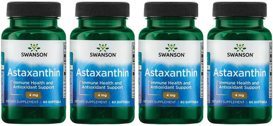 Astaxanthin 4mg Antioxidant Support Supplement for Eye, Brain, and Skin Health - 240 Softgels
