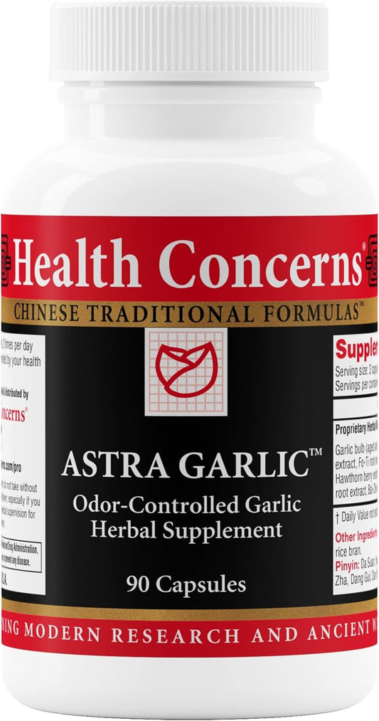 Astra Garlic Capsules for Blood Health Support - 90 Garlic Supplement Capsules for Overall Well-Being