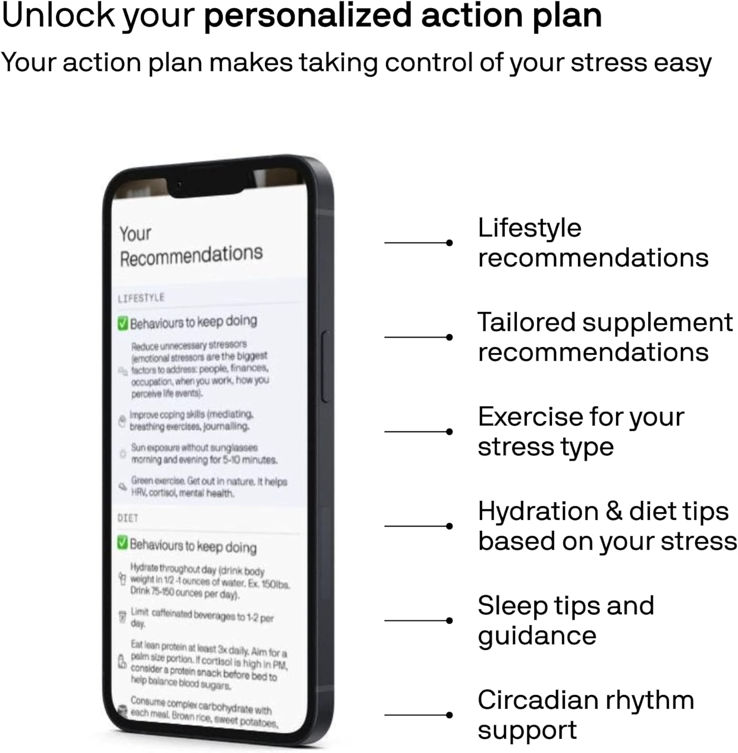 At-Home Cortisol Stress Test: Measure Daily Levels, Find 24-Hour Balance, Personalized Plan, CLIA-Certified Results for Men and Women