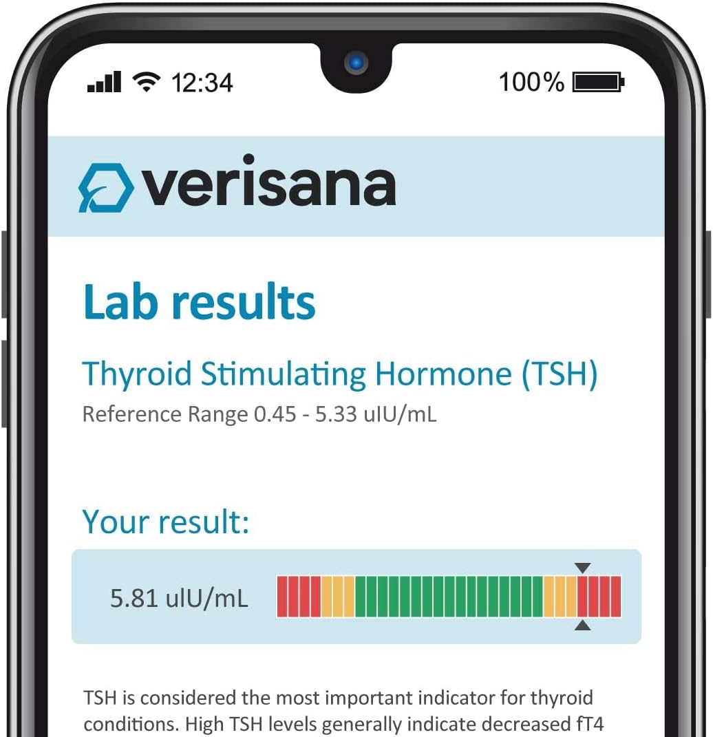 At-Home TSH Test Kit for Accurate Thyroid Analysis - CLIA-Certified Lab - Discreet & Convenient Testing by Verisana