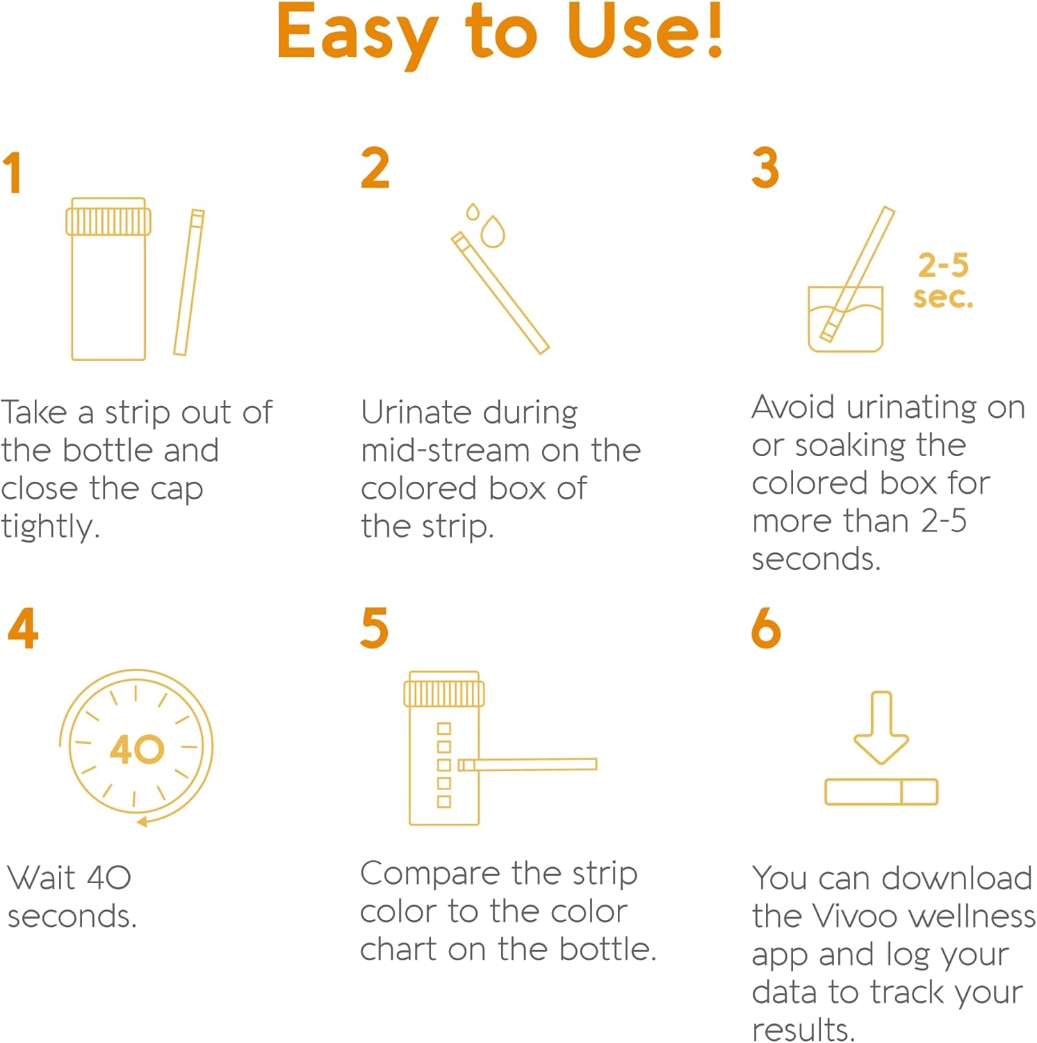 At-Home Vitamin C Status Test Kit - 30 Test Strips for Quick & Accurate Results, Monitor & Improve Your Nutrition Levels with Vivoo Test Strip