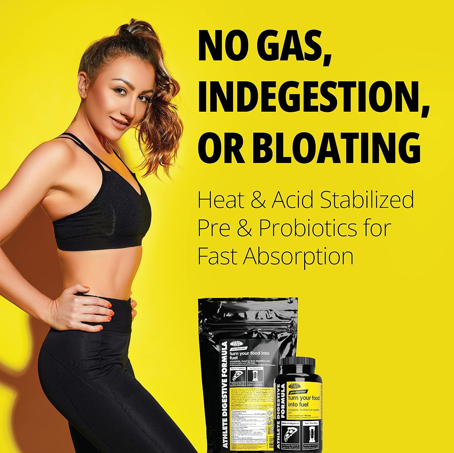 Athlete Digestive Formula with 8 Strains of Probiotics and 16 Plant Enzymes - 90 Count