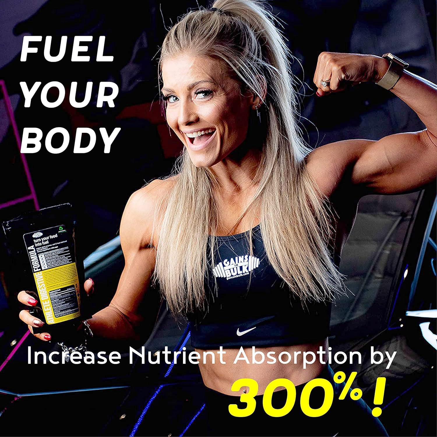 Athlete Digestive Formula with 8 Strains of Probiotics and 16 Plant Enzymes - 90 Count