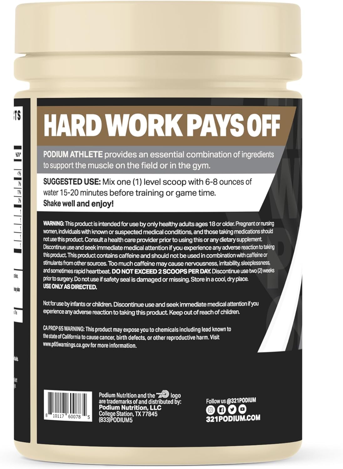 Athlete Pre Workout Powder, Orange Dream Pop Flavor, 25 Servings, Contains Beta Alanine & Caffeine, Gluten/Soy/Dairy Free