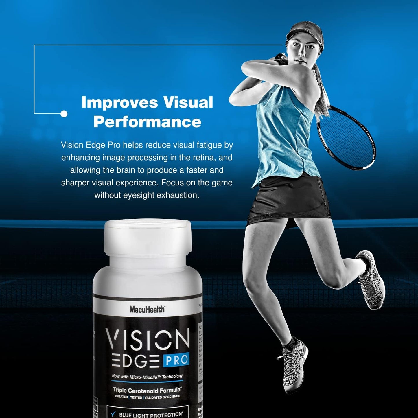Athlete's Vision Edge Pro Eye Supplement with Lutein, Zeaxanthin, Meso-Zeaxanthin, Omega 3, Carotenoids - 90 Softgels