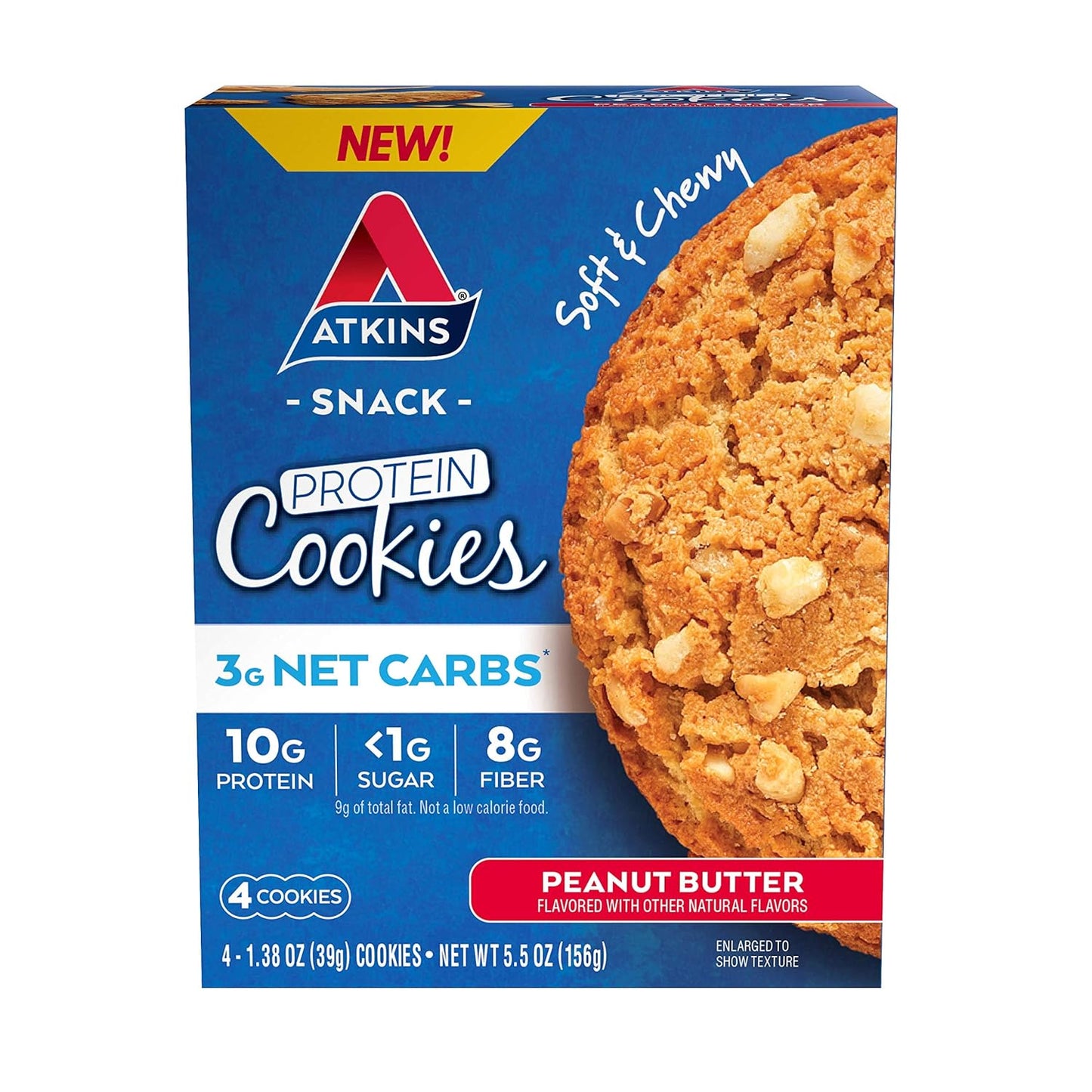 Atkins Blueberry Soft Baked Energy Bars with 15g Protein and Peanut Butter Protein Cookie - High Protein, Low Sugar & Fiber-Rich Snacks