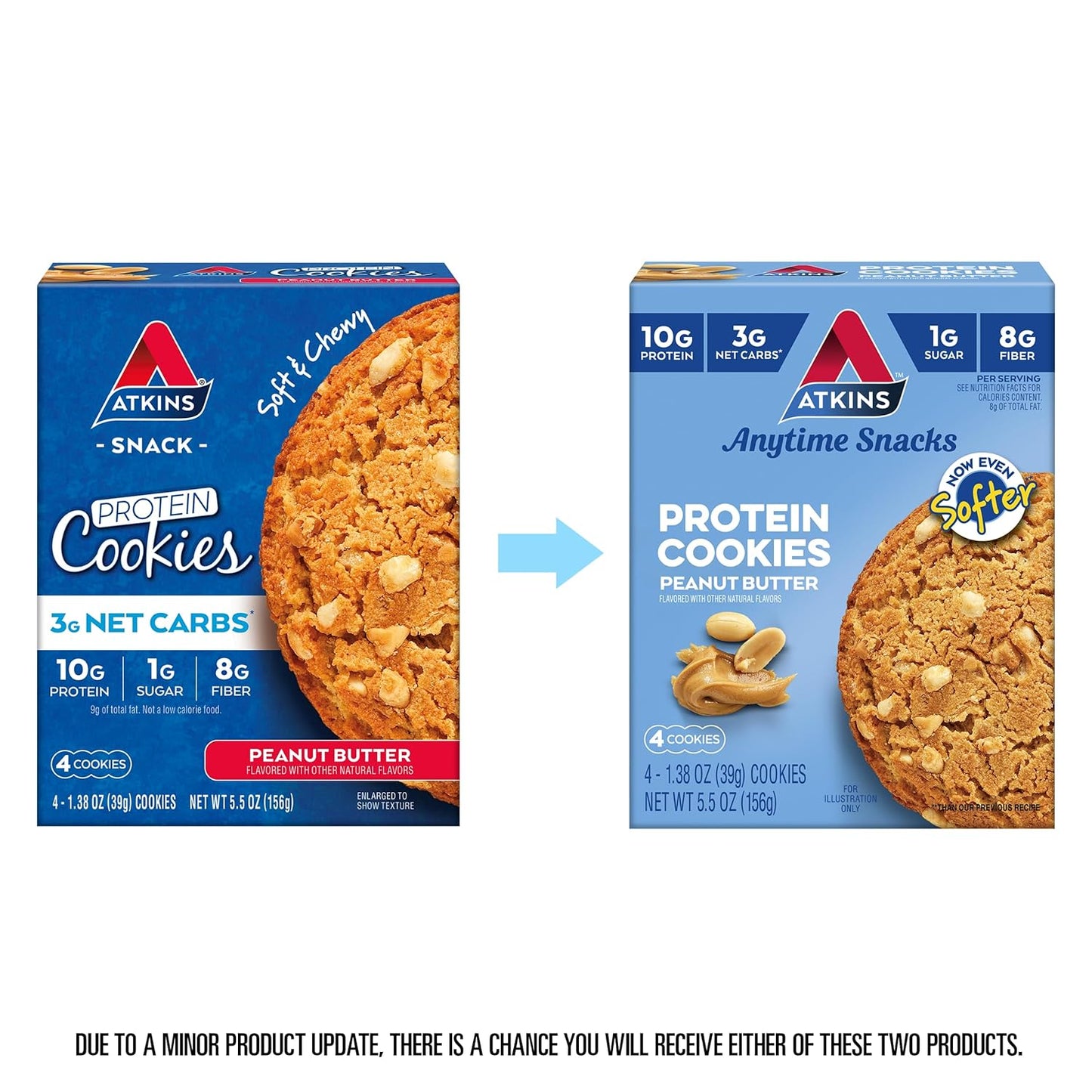 Atkins Blueberry Soft Baked Energy Bars with 15g Protein and Peanut Butter Protein Cookie - High Protein, Low Sugar & Fiber-Rich Snacks