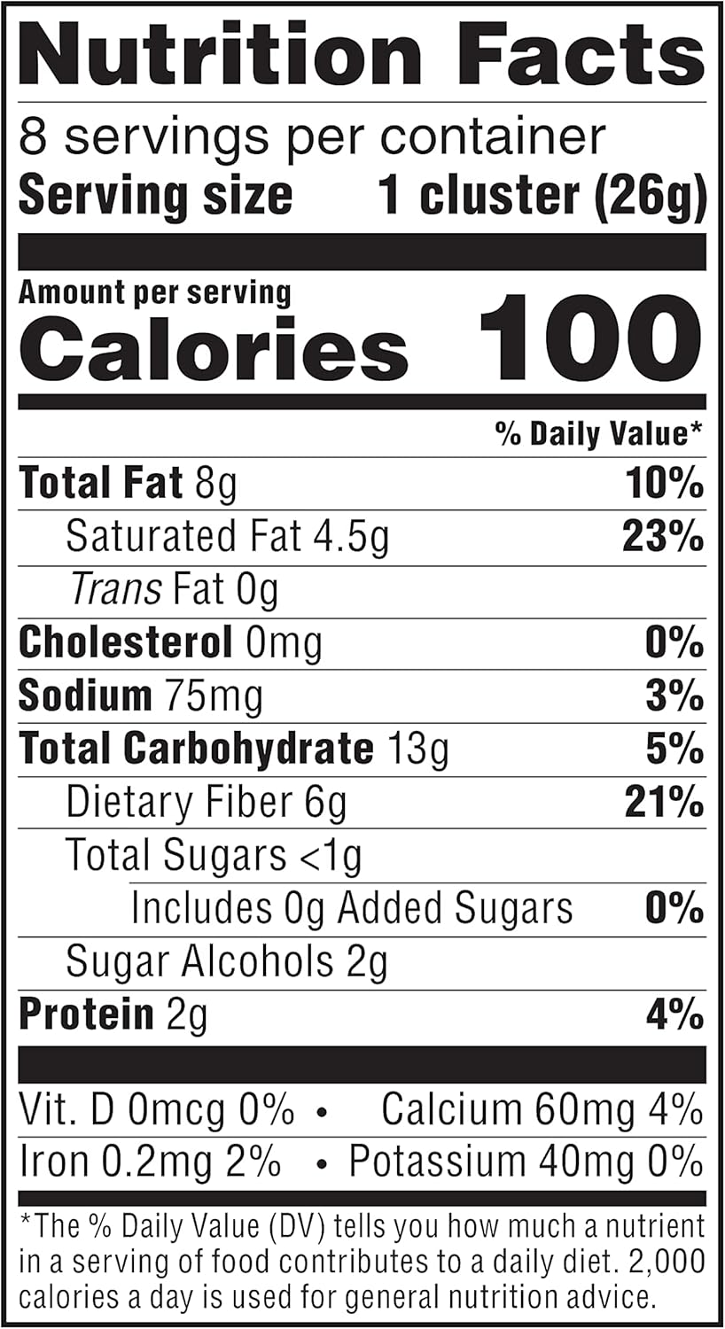 Atkins Caramel Almond Clusters: Gluten-Free, High-Fiber, Low Sugar, Keto-Friendly, 8-Pack
