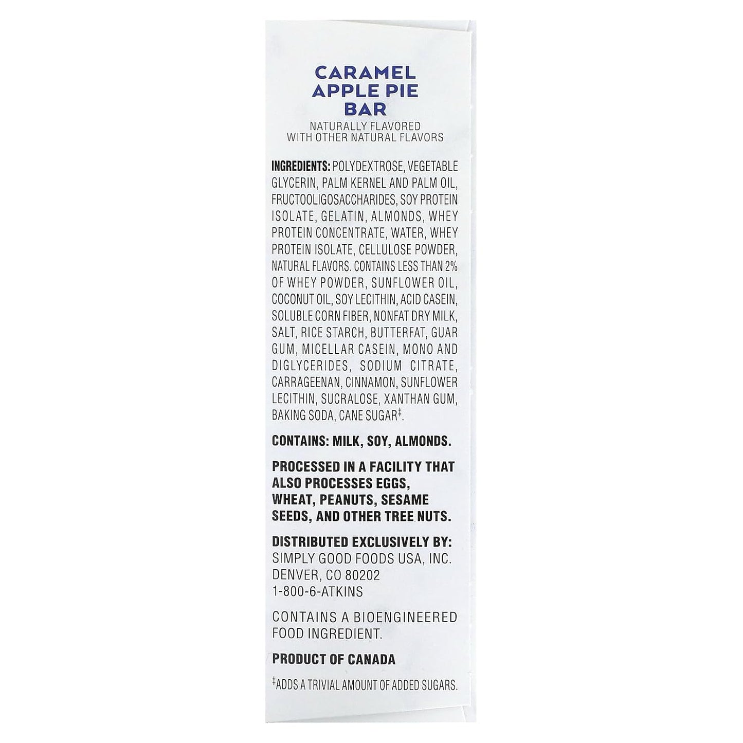 Atkins Caramel Apple Pie Snack Bars, 5 Bars, 1.41 oz Each