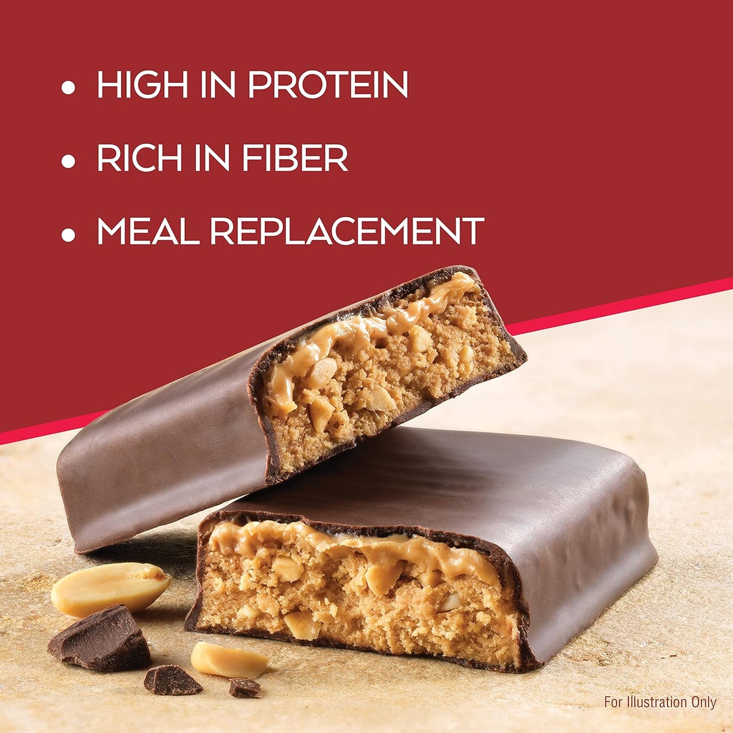 Atkins Chocolate Peanut Butter Protein Meal Bars - High Fiber, 16g Protein, 2g Sugar, 3g Net Carb - 12 Count - Meal Replacement, Low Carb, Keto Friendly