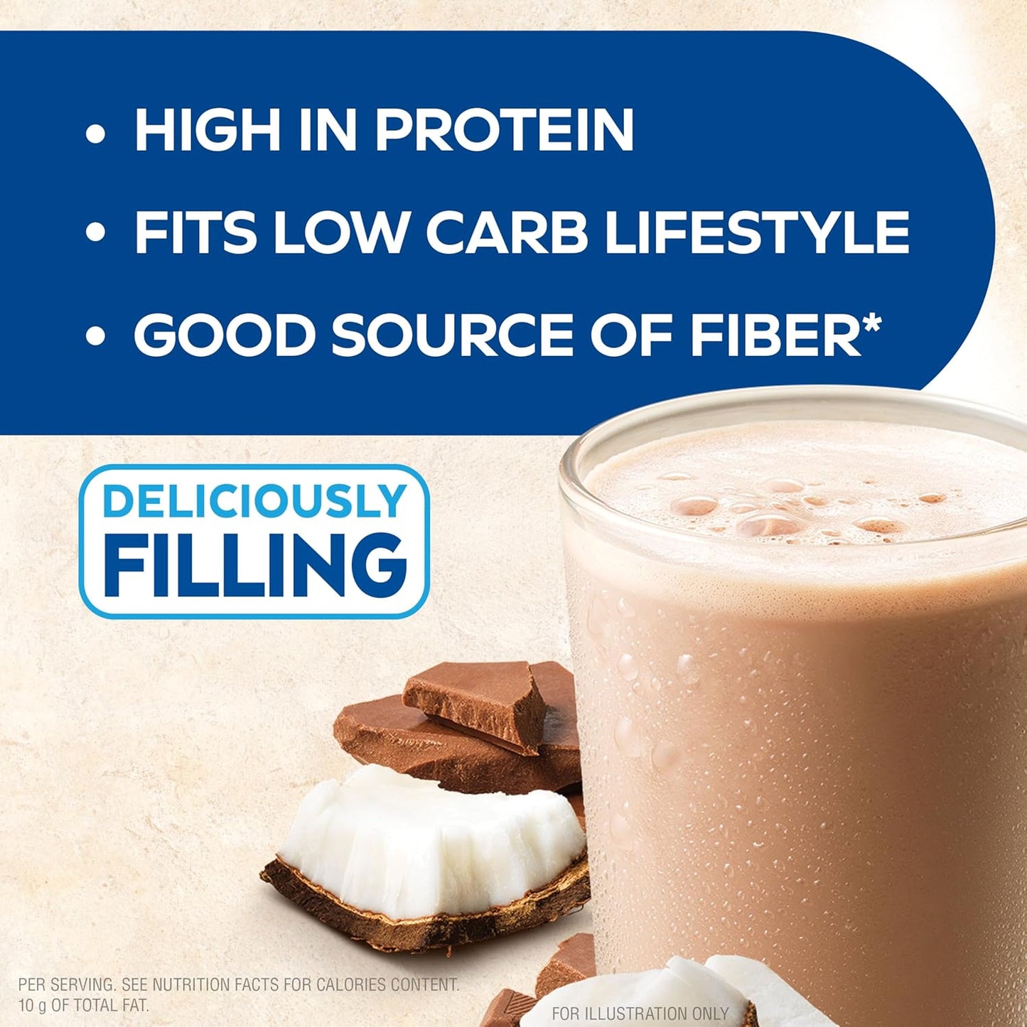 Atkins Creamy Chocolate Coconut Protein Shake - 12 Count, 15g Protein, 2g Net Carbs, Low Sugar, Keto-Friendly