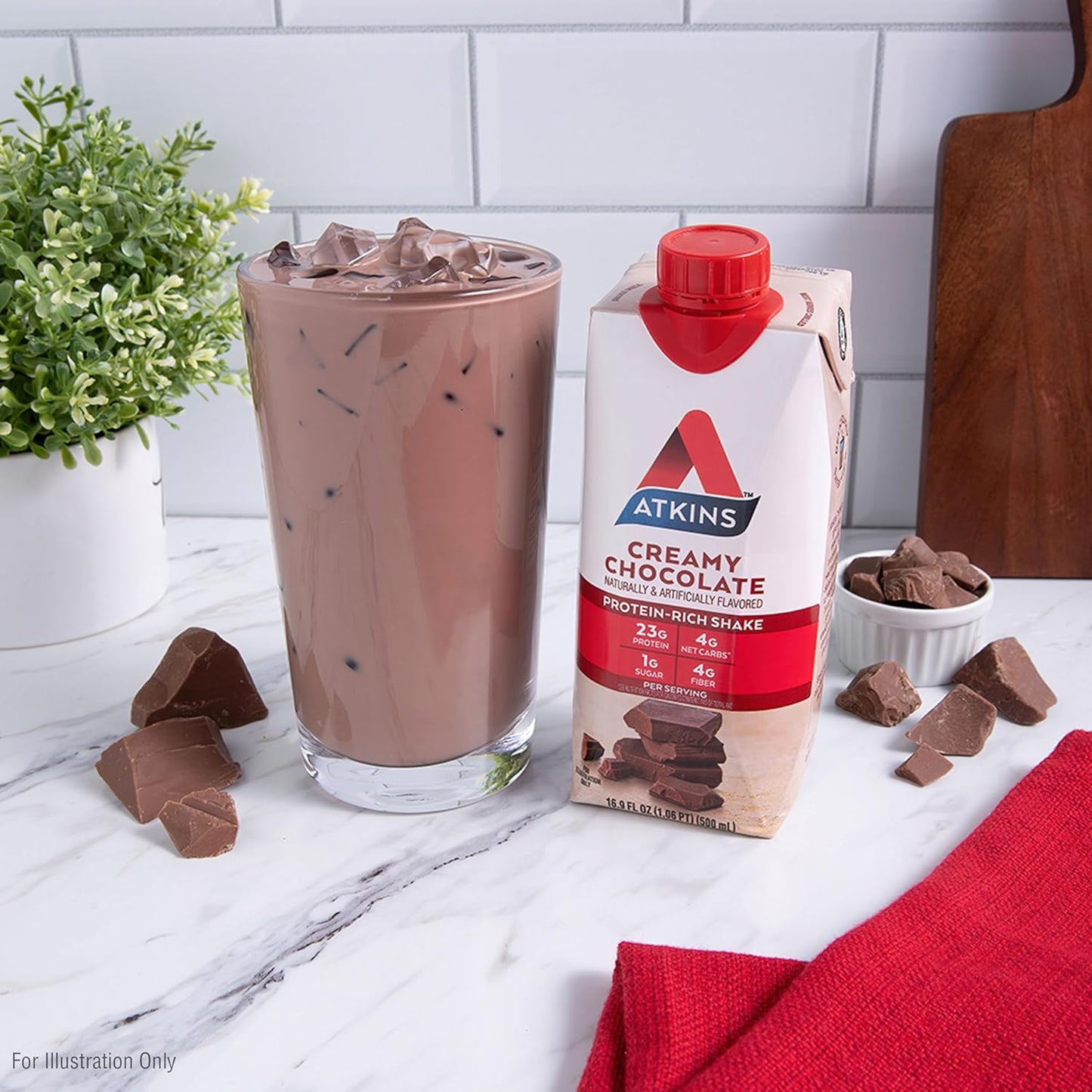 Atkins Creamy Chocolate Protein Shake, 23g Protein, Low Glycemic, 4g Net Carb, Keto Friendly - 12 Pack