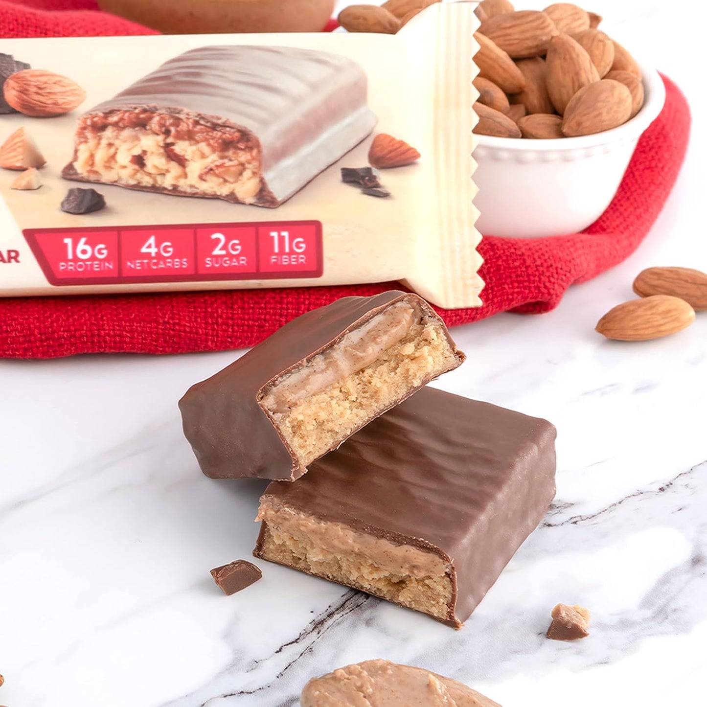 Atkins Endulge Chocolate Caramel Mousse Bar & Chocolate Almond Butter Protein Meal Bar Bundle - Low Sugar, High Fiber, Keto-Friendly, 10 Count