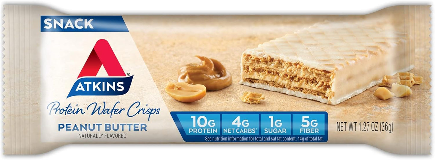 Atkins Endulge Crunchalicious Peanut Butter Chocolate Protein Wafer Crisp Bars, 16 Count