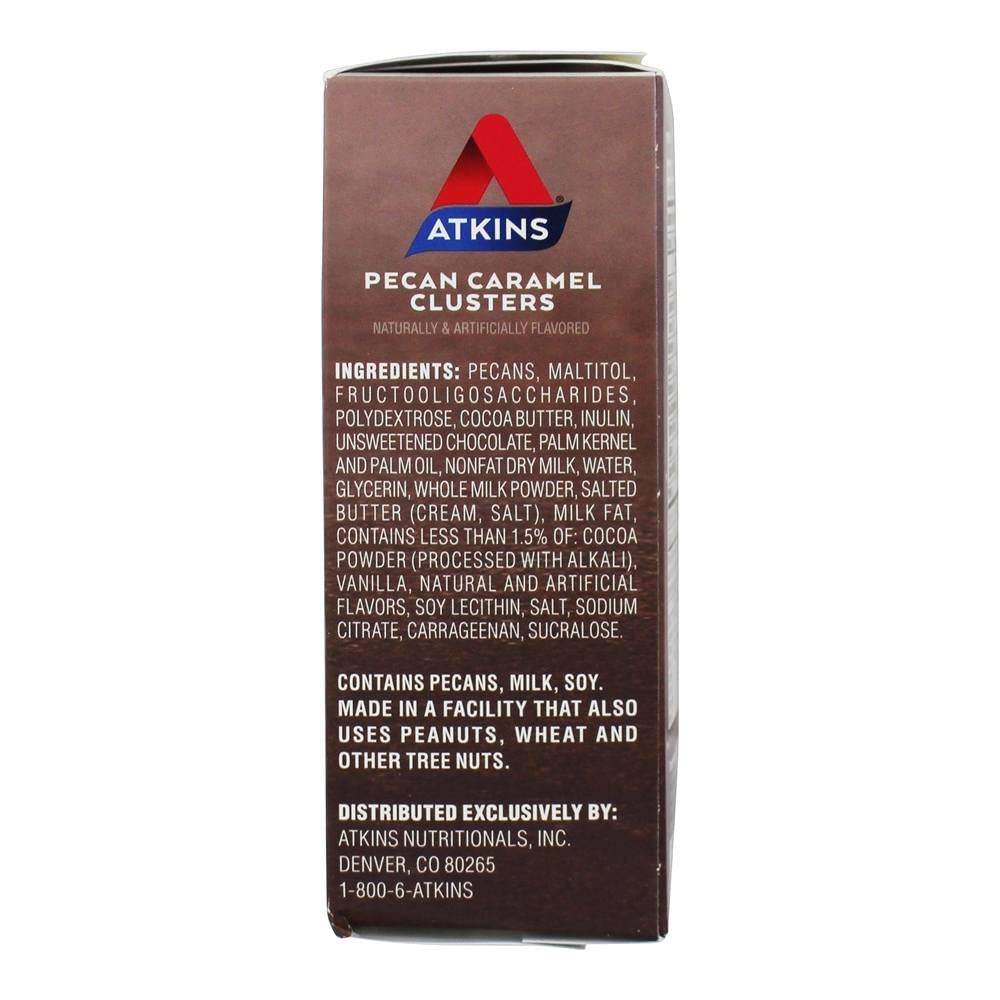 Atkins Endulge Pecan Caramel Clusters, 0.49 oz, Pack of 10 - Low Carb, Keto-Friendly Snack