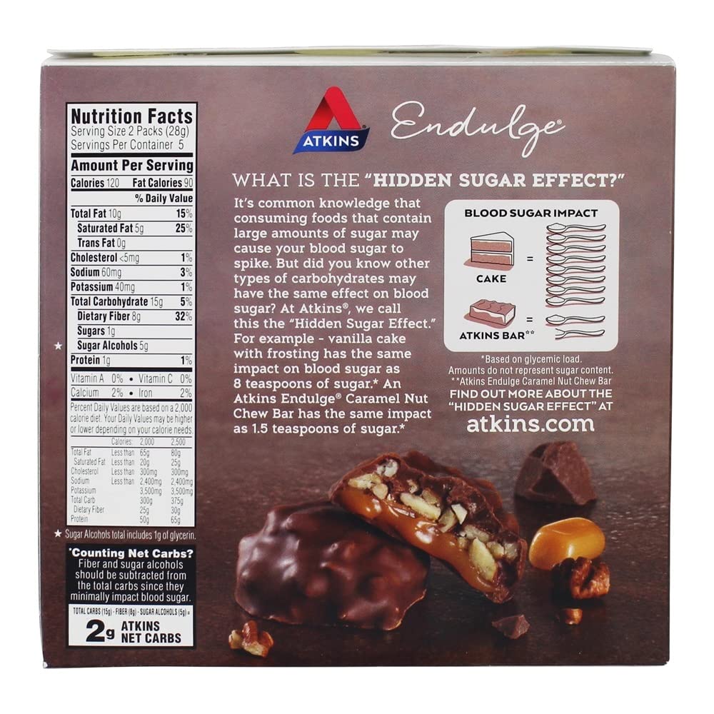 Atkins Endulge Pecan Caramel Clusters, 0.49 oz, Pack of 10 - Low Carb, Keto-Friendly Snack