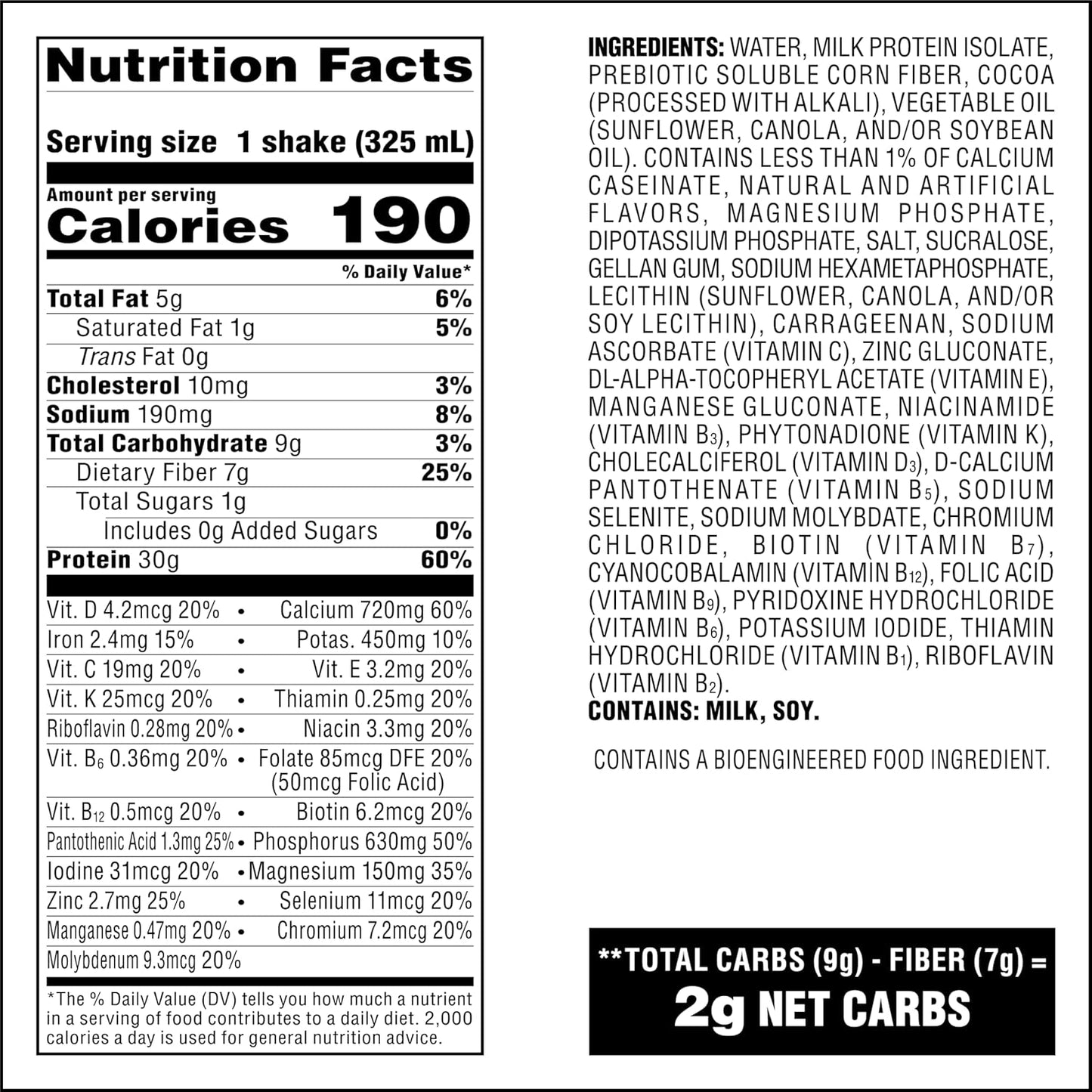 Atkins Strong Milk Chocolate High Protein Shake with 30g Protein, 7g Fiber, Muscle & Gut Health Support, 12 Pack