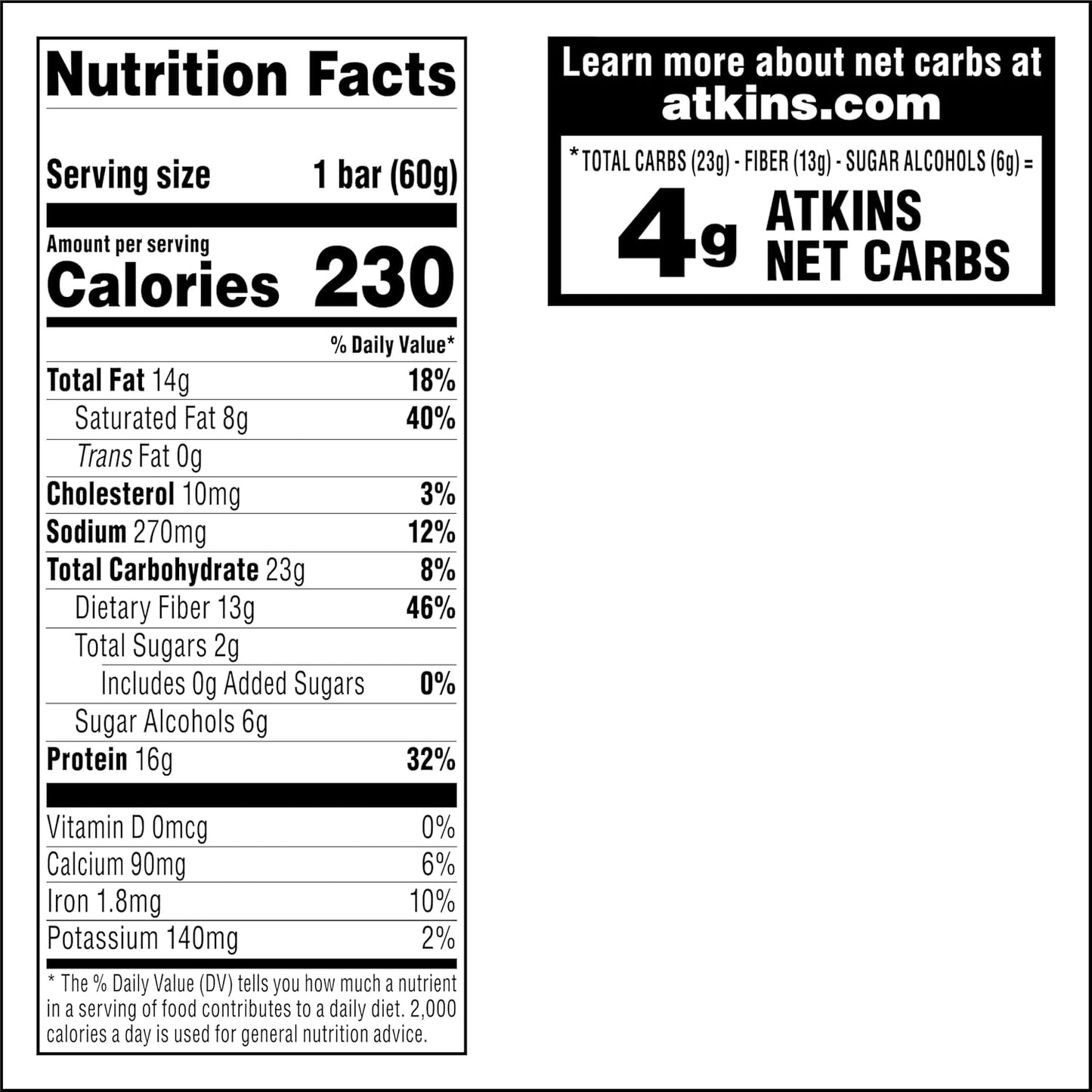 Atkins Vanilla Latte Bar: High Protein, Low Sugar, Low Net Carbs - 12 Count