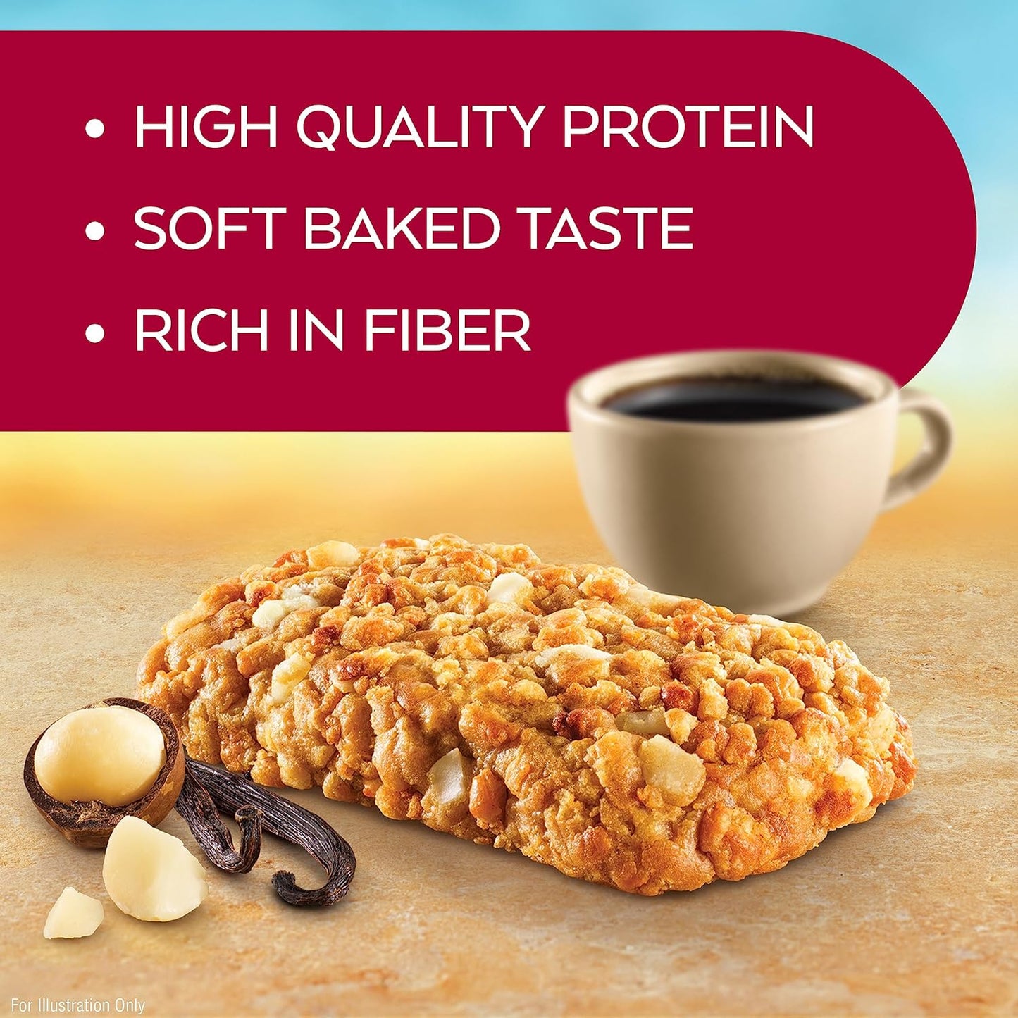Atkins Vanilla Macadamia Nut Soft Baked Energy Bars - High Protein, Low Sugar, Fiber-Rich - 20 Bars