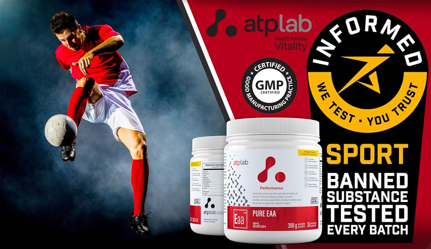 ATP LAB EAA Supplement Powder - Pineapple Coconut Flavour - 300g - Essential Amino Acids for Muscle Recovery and Building