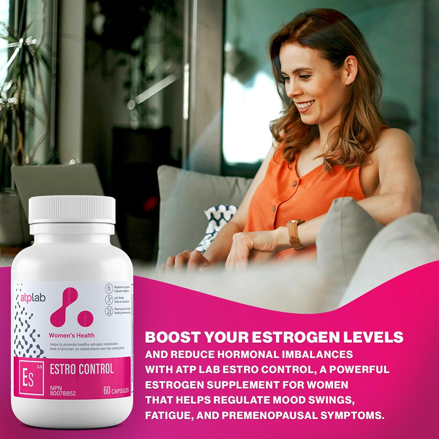 ATP LAB Estro Control Capsules - Supports Healthy Estrogen Metabolism - Natural Formula - 60 Count