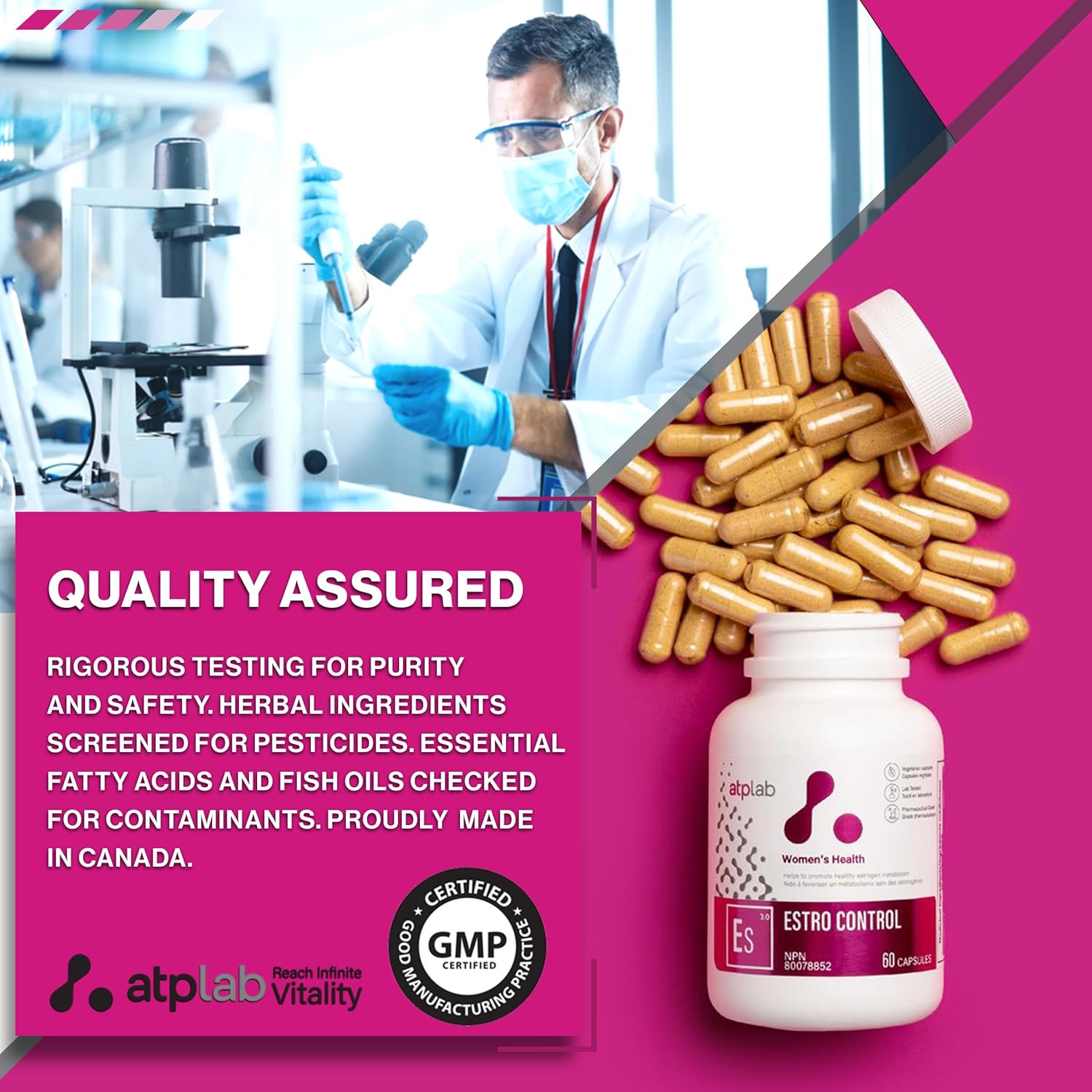 ATP LAB Estro Control Capsules - Supports Healthy Estrogen Metabolism - Natural Formula - 60 Count