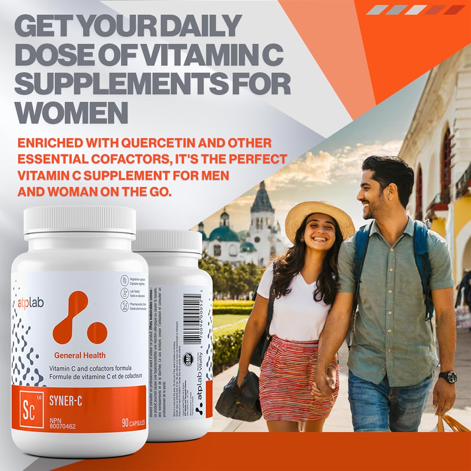 ATP LAB Syner-C 90 Capsules - Ultra-Potent Chelated Vitamin C Formula with Quercetin for Immunity Boost